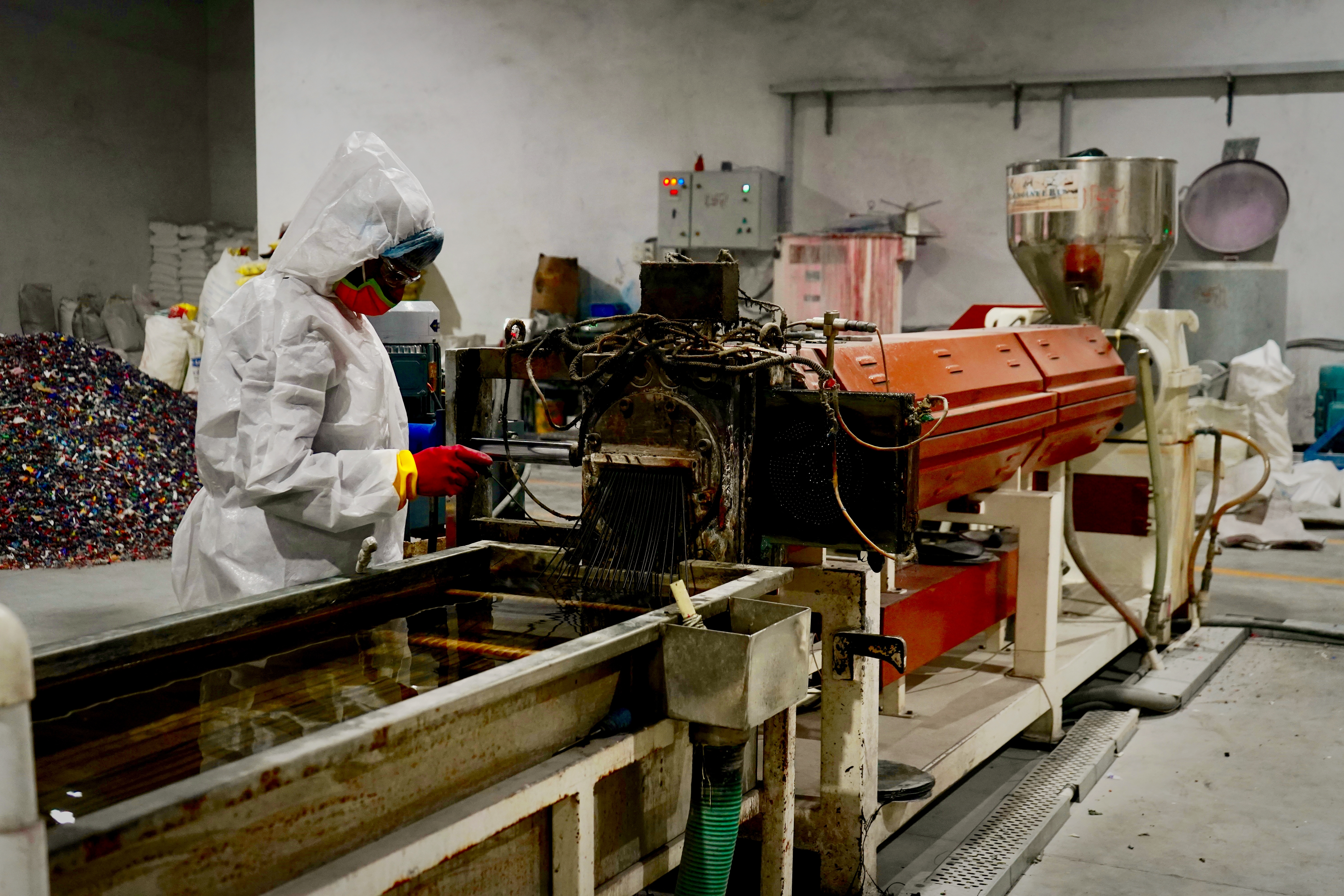 Worker Working on Manufacturing Machine at Ashok Traders