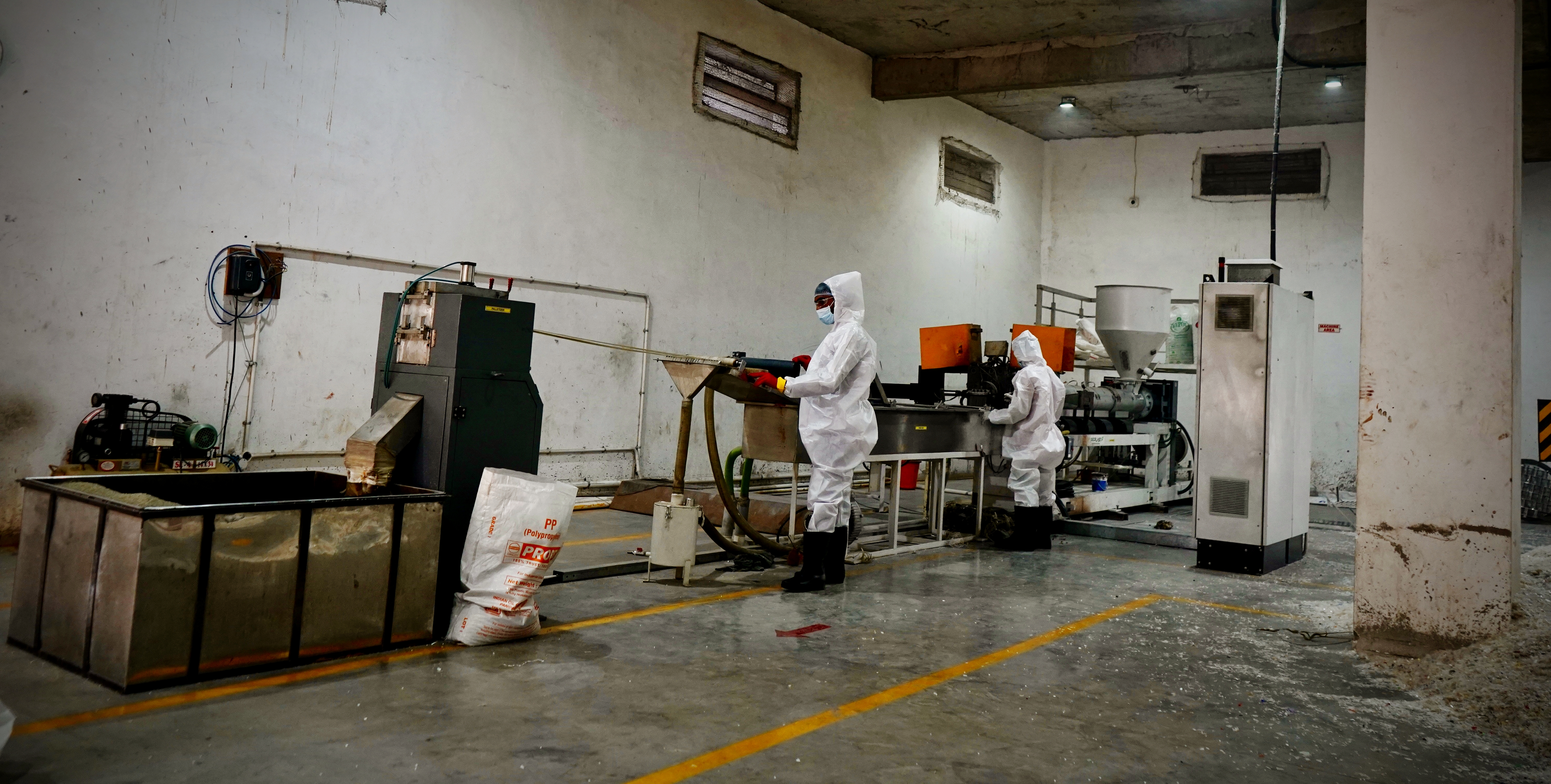 Worker Working on Production Line